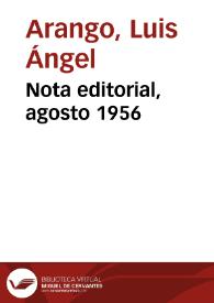 Nota editorial, agosto 1956