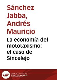 La economía del mototaxismo: el caso de Sincelejo