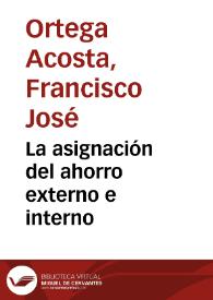 La asignación del ahorro externo e interno