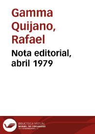 Nota editorial, abril 1979