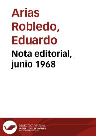 Nota editorial, junio 1968