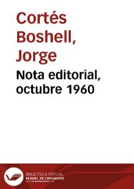 Nota editorial, octubre 1960