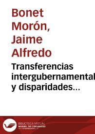 Transferencias intergubernamentales y disparidades fiscales horizontales en Colombia