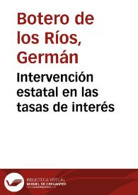 Intervención estatal en las tasas de interés