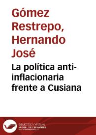 La política anti-inflacionaria frente a Cusiana