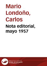 Nota editorial, mayo 1957