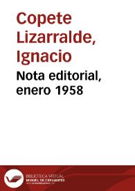 Nota editorial, enero 1958