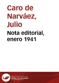 Nota editorial, enero 1941