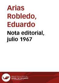 Nota editorial, julio 1967