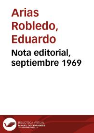 Nota editorial, septiembre 1969