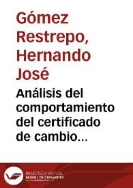 Análisis del comportamiento del certificado de cambio en el último trimestre de 1979