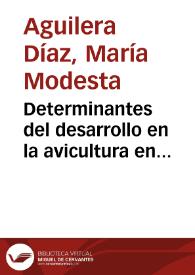 Determinantes del desarrollo en la avicultura en Colombia: instituciones, organizaciones y tecnología