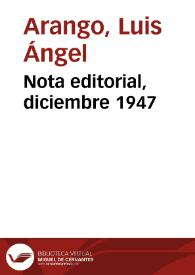 Nota editorial, diciembre 1947