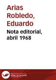 Nota editorial, abril 1968