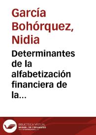 Determinantes de la alfabetización financiera de la población bogotana bancarizada