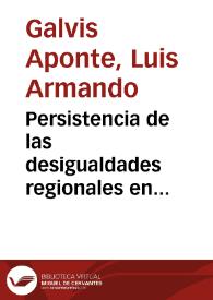 Persistencia de las desigualdades regionales en Colombia: un análisis espacial