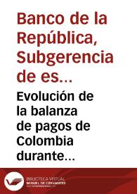 Evolución de la balanza de pagos de Colombia durante 2001