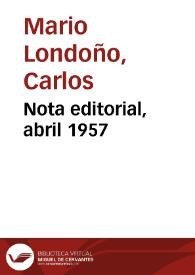 Nota editorial, abril 1957