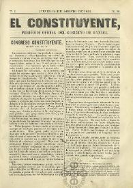 El Constituyente : Periódico Oficial del Gobierno de Oaxaca
. Tomo I, núm. 32, jueves 14 de agosto de 1856