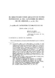 El romance del Conde Arnaldos en textos posteriores al del Cancionero de Romances de Amberes, s. a.