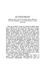 Autorretrato: escrito por Carlos Arniches en el año 1943, cuando contaba a la sazón setenta y siete de edad