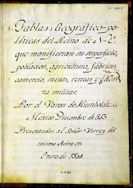 Tablas geográfico-políticas del Reino de N. E. que manifiestan su superficie, población, agricultura, fábricas, comercio, minas, rentas y fuerza militar