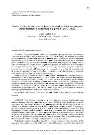 Emilia Pardo Bazán ante el drama musical de Richard Wagner. Descubrimiento, admiración y pasión (1873-1921)