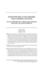 Dones escriptores de la primera edat moderna espanyola: una mirada feminista
