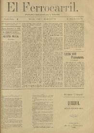 El Ferrocarril : periódico independiente y liberal. Cuarta época, tomo I, núm. 70, 1 de septiembre de 1898