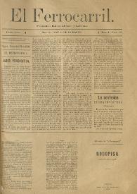 El Ferrocarril : periódico independiente y liberal. Cuarta época, tomo I, núm. 93, 20 de noviembre de 1898