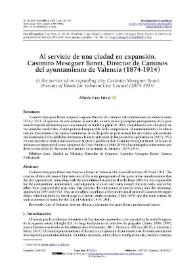 Al servicio de una ciudad en expansión. Casimiro Meseguer Bonet, Director de Caminos del ayuntamiento de Valencia (1874-1914)