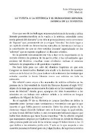 La vuelta a la retórica y el humanismo español. (Acerca de la inventio)