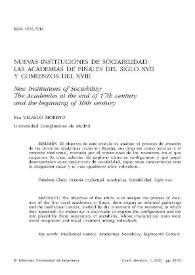 Nuevas instituciones de sociabilidad: las Academias de finales del siglo XVII y comienzos del siglo XVIII