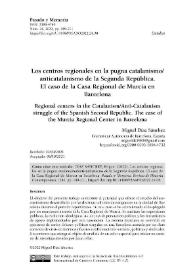 Los centros regionales en la pugna catalanismo-anticatalanismo de la Segunda República. El caso de la Casa Regional de Murcia en Barcelona