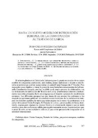 Hacia un nuevo modelo de integración europea: de la Constitución al Tratado de Lisboa