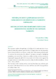 Historia, ficción y ejemplaridad: santos y caballeros en los orígenes de la narrativa castellana