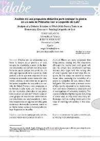 Análisis de una propuesta didáctica para trabajar la poesía en un aula de Primaria: leer a Leopoldo de Luis
