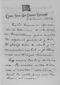 Carta de Juan Valera a Sofía Valera. Cunard Royal Mail Steamship 