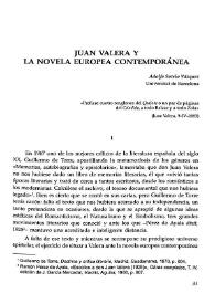 Juan Valera y la novela europea contemporánea 