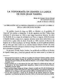 La topografía en “Juanita la Larga” de don Juan Valera 