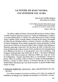 La poesía de Juan Valera: luz interior del alma 